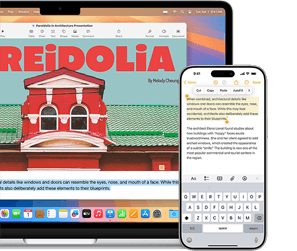 iPhone Mirroring app, with iPhone screen shown on MacBook Air screen